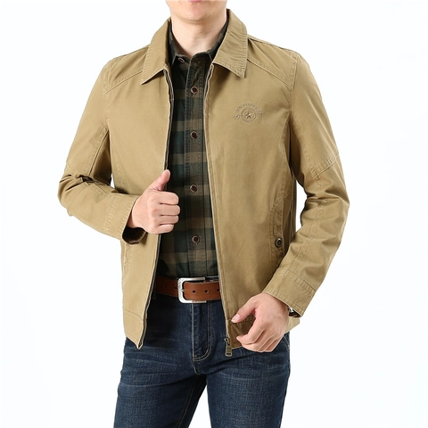 Herren Casual Baumwolle Jacke Outdoor Militär Cargo Stil Oberbekleidung Locker Winddicht Mantel Für Frühling Herbst Herren Jacke
