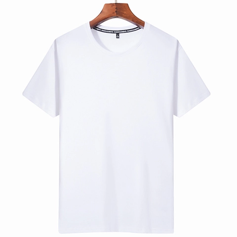 Men Casual Short Sleeve Cotton T-Shirt Breathable Round Neck Solid Color Minimalist Pullover Basic Tee Top For Adult Male Summer