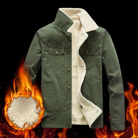 Giacca da Uomo Invernale Pesante Foderata in Pile Sherpa Esterno in Tela di Cotone Spessa Calda Antivento Utility Workwear Giacca Casual Outdoor