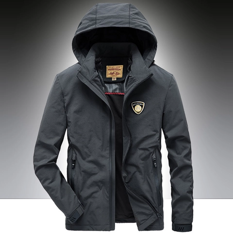 Men's Hooded Jacket Windproof Nylon Spandex Outdoor Casual Zip Up Jacket With Polyester Lining For Men Fashion Outerwear