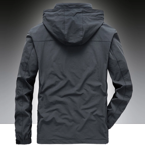 Men's Hooded Jacket Windproof Nylon Spandex Outdoor Casual Zip Up Jacket With Polyester Lining For Men Fashion Outerwear