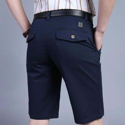 Men's Casual Cotton Shorts Summer Straight Leg Cargo Shorts Multi Pocket Mid Waist Half Pants Men Daily Outdoor Bottoms