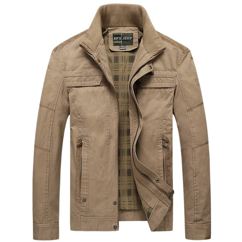 Giacca Casual da Uomo con Colletto in Piedi in Cotone Antivento Cappotto Workwear per Viaggi Quotidiani Taglie Forti Vestibilità Larga