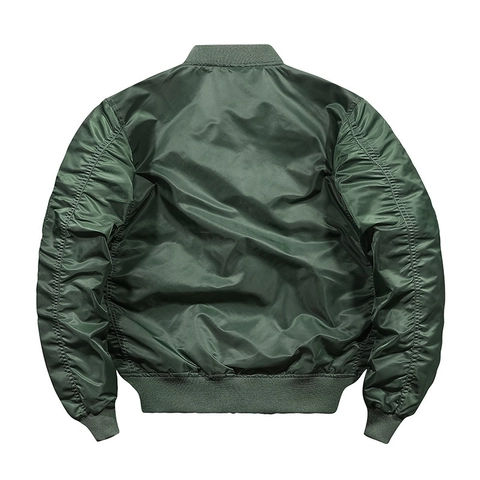 Chaqueta Bomber MA-1 para Hombre Cuello Alzado Resistente al Viento Nailon Clásico Casual Color Sólido Abrigo Primavera Otoño Hombre