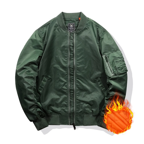 Giacca Bomber Classica da Uomo MA-1 Imbottita Calda Antivento Impermeabile Flight Jacket per Inverno Autunno Streetwear Quotidiano