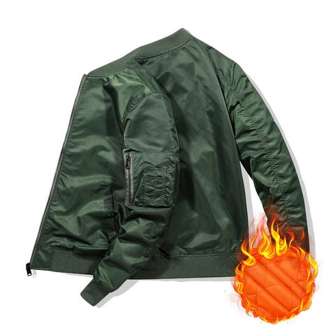 Giacca Bomber Classica da Uomo MA-1 Imbottita Calda Antivento Impermeabile Flight Jacket per Inverno Autunno Streetwear Quotidiano