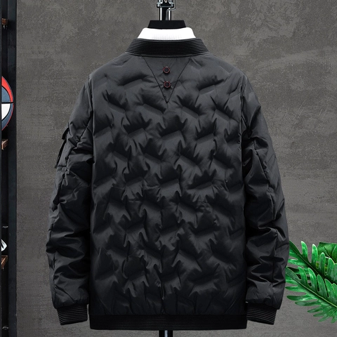 Chaqueta de Plumón Ligera para Hombre Relleno de Plumón de Pato Blanco Cuello Alto Abrigo Bomber Acolchado Casual Ropa de Abrigo de Invierno Resistente al Agua para Hombre