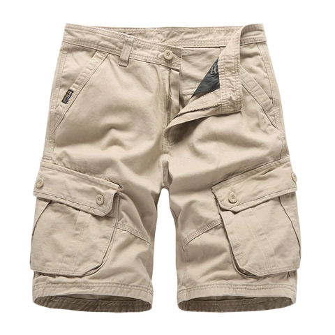 Herren Japanische Cargo Shorts Baumwolle Mehrfachtaschen Casual Sommer Gerade Hose Für Outdoor Sport Arbeitskleidung