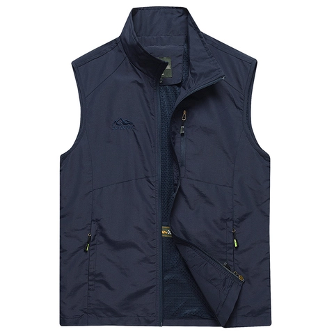 Herren Outdoor Casual Weste Leicht Winddicht Mehrere Taschen Angeln Gilet Netzfutter Stehkragen Ärmellose Jacke Für Fotografie
