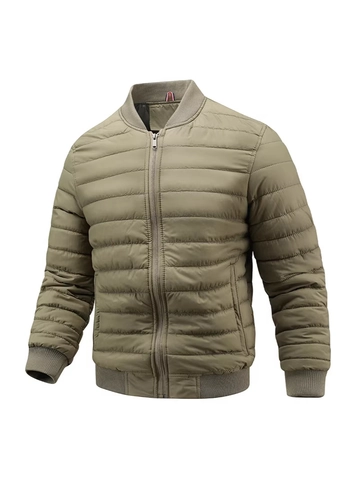 Chaqueta Acolchada Ligera Informal para Hombre Resistente al Viento Cálida Cuello Alto Uniforme de Béisbol Abrigo Puffer Invierno