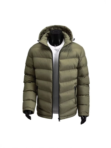 Herren Gesteppte Wattierte Jacke Wintermantel Mit Kapuze Lässige Lockere Warme Oberbekleidung Nylonhülle Polyesterfüllung