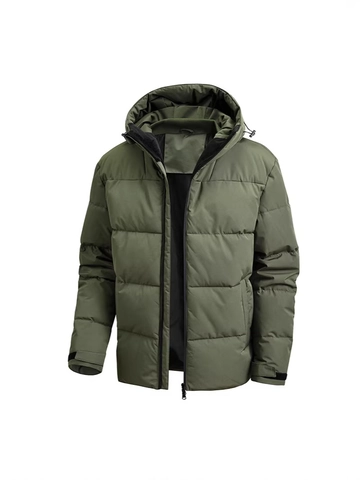 Giacca Puffer Trapuntata con Cappuccio da Uomo Invernale Calda Antivento Imbottita in Cotone Casual Capispalla Cappotto Ispessito
