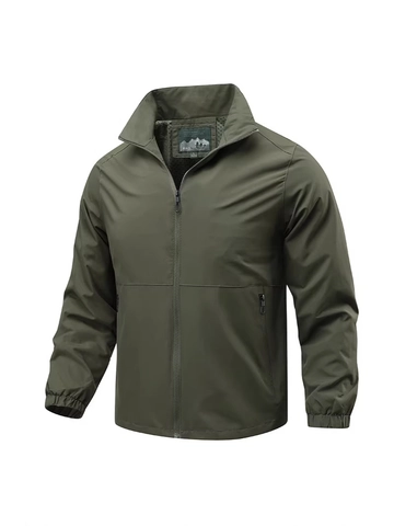 Herren Casual Outdoor Winddichte Jacke Stehkragen Einfarbig Leichte Polyester Reißverschluss Mantel Übergröße M-6XL