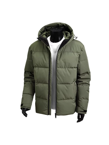 Giacca Puffer Trapuntata con Cappuccio da Uomo Invernale Calda Antivento Imbottita in Cotone Casual Capispalla Cappotto Ispessito