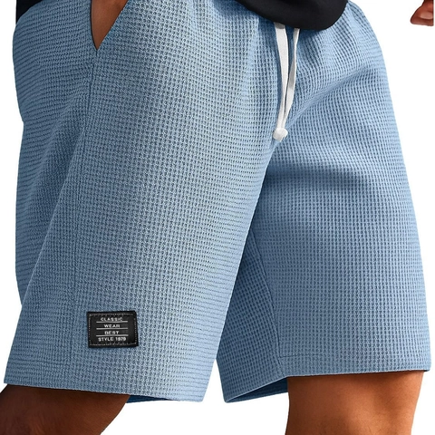 Men's Summer Waffle Knit Shorts Casual Breathable Polyester Blend Drawstring Waist Sports Beach Gym Shorts For Men Bottoms
