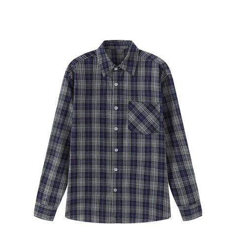 Men's Vintage Plaid Long Sleeve Shirt Casual Retro Checkered Flannel Button Down Top With Chest Pocket Regular Fit Shirt