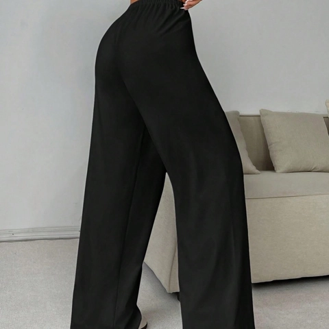 Dames High Waisted Wide Leg Sweatpants Polyester Spandex Loose Fit Straight Leg Casual Trekkoord Broek Voor Yoga Gym