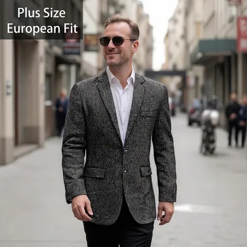 Ανδρικό Slim Fit Casual Σακάκι Ελαφρύ Πολυεστερικό Με Υφή Κοστούμι Γραφείου Business Πέτο με Εγκοπή για Καθημερινή Χρήση