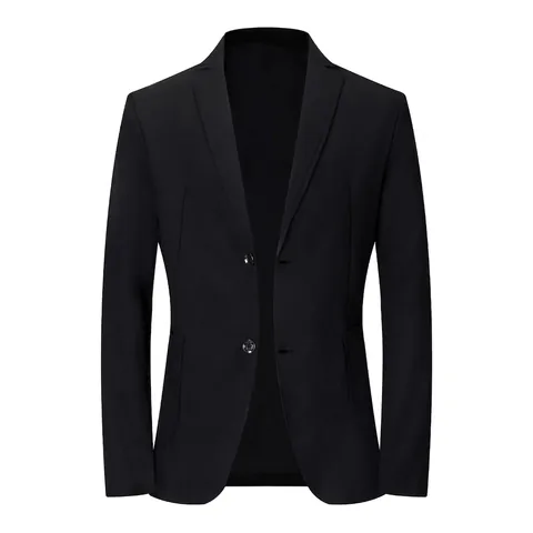 Chaqueta Blazer Informal De Negocios Para Hombre Con Solapa De Muesca Y Botonadura Sencilla Manga Larga Color Sólido Entallada