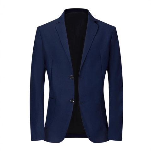 Chaqueta Blazer Informal De Negocios Para Hombre Con Solapa De Muesca Y Botonadura Sencilla Manga Larga Color Sólido Entallada