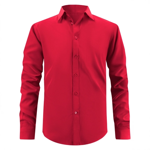 Camicia da Uomo a Maniche Corte Tinta Unita Slim Fit Stile Coreano Business Casual Antipiega in Poliestere e Rayon