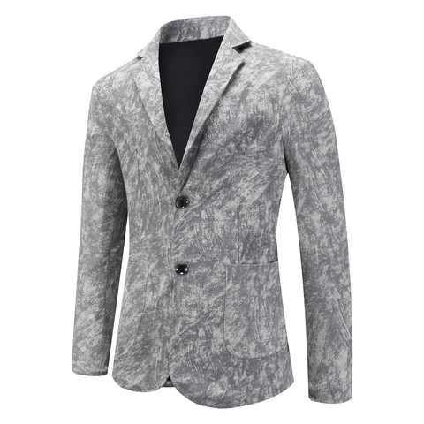 Blazer Casual Estampado de Mármol para Hombre Solapa de Muesca Chaqueta de Traje con Dos Botones para Negocios Fiesta Oficina