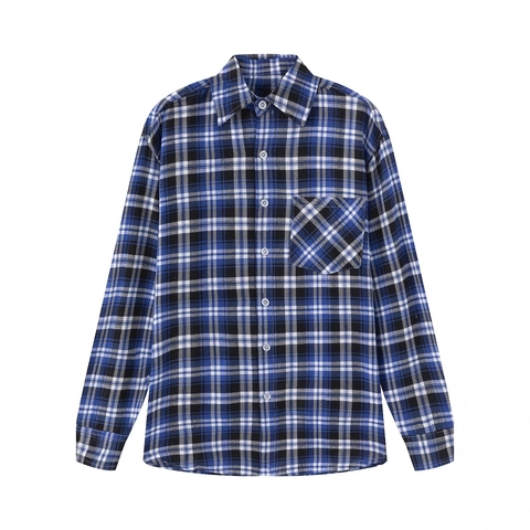 Camicia da Uomo Classica a Quadri Manica Lunga Casual con Colletto a Punta e Tasca sul Petto Maglia in Misto Poliestere e Rayon per Uso Quotidiano