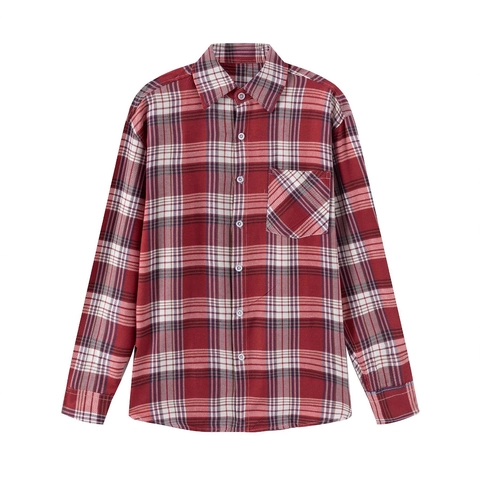 Camicia Casual da Uomo a Quadri Manica Lunga Colletto a Punta Monopetto Misto Poliestere Rayon Top per Uomo Quotidiano Rossi