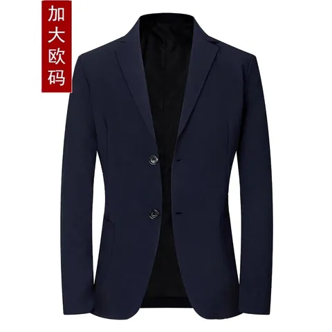 Americana Casual de Negocios Para Hombre Solapa de Muesca Botonadura Sencilla Dos Botones Corte Ajustado Chaqueta de Traje Mezcla de Poliéster Para Oficina
