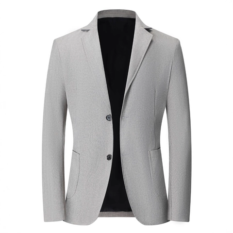 Americana Casual de Negocios Para Hombre Solapa de Muesca Botonadura Sencilla Dos Botones Corte Ajustado Chaqueta de Traje Mezcla de Poliéster Para Oficina