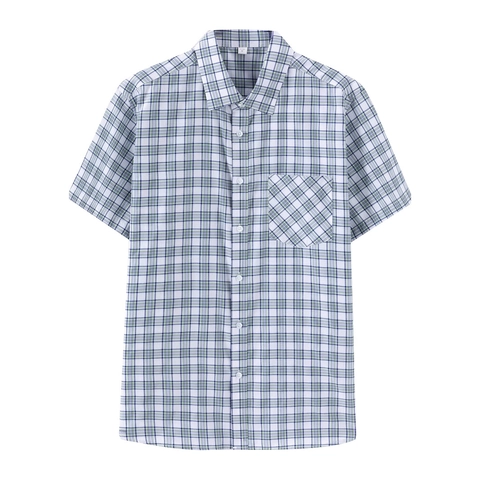 Herren Klassisches Karomuster Kurzarm Hemd Business Casual Reguläre Passform Button Down Kariertes Top Mit Tasche US Größe