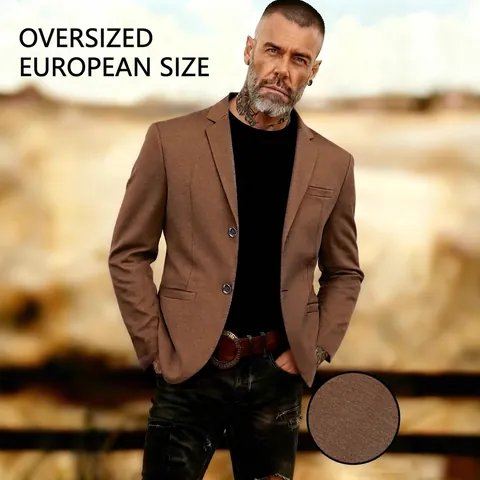 Ανδρικό Σακάκι Slim Fit Casual Με Εγκοπή Πέτου Δύο Κουμπιά Υφή Σερζέ Επαγγελματικό Σακάκι για Καθημερινό Γραφείο Πάρτι