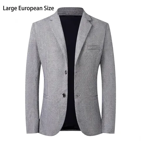 Blazer para Hombre Ajustado con Motivo de Espiga Solapa de Dos Botones Chaqueta de Traje Casual de Negocios Elegante