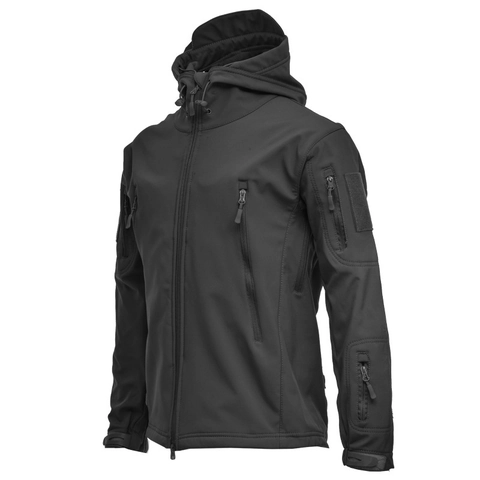 Ανδρικό Τακτικό Μπουφάν Softshell Αδιάβροχο Αντιανεμικό Με Κουκούλα Εξωτερικού Χώρου Πεζοπορία Κάμπινγκ Ζεστή Επένδυση Fleece