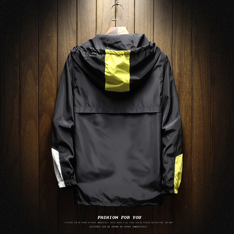 Herren Windjacke Mit Kapuze Farbblock Patchwork Locker Lässig Mantel Oberbekleidung Sportbekleidung Pullover Jacke Für Herren
