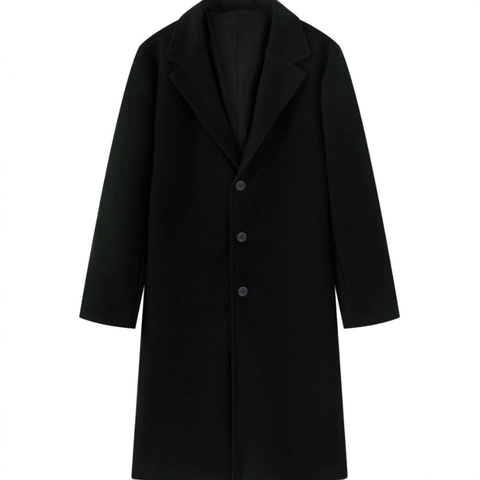 Men Business Fashion Single Breasted Overcoat Long British Style Polyester Windbreaker Casual Winter Coat For Men