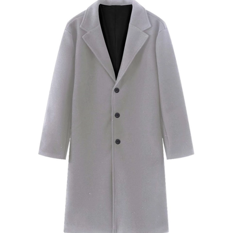 Men Business Fashion Single Breasted Overcoat Long British Style Polyester Windbreaker Casual Winter Coat For Men