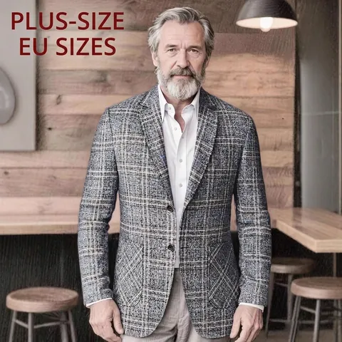 Herren Casual Leinen Plaid Blazer Revers Slim Fit Business Pendeln Jacke Sommer Dünne Streifen Anzüge Top