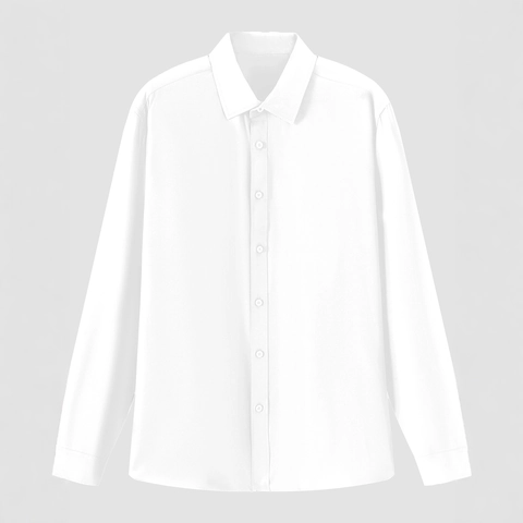 Men Business Shirt Polyester Rayon Wrinkle Resistant Non Iron Slim Fit Long Sleeve Formal Top Solid Color Office Wear
