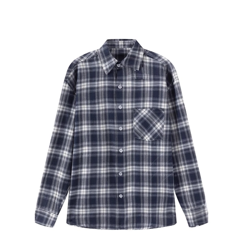 Herren Casual Karo Langarmhemd Bügelfreie Polyester Viskose Mischung Regular Fit Klassisches Karo Button Down Top Mit Tasche