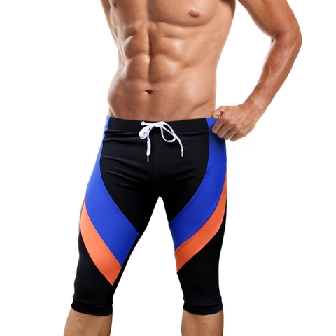Professionelle Herren Sport Badehose Farbblock Schnelltrocknend Kompression Schwimmshorts Mit Kordelzug Elastischer Bund Herren Badebekleidung