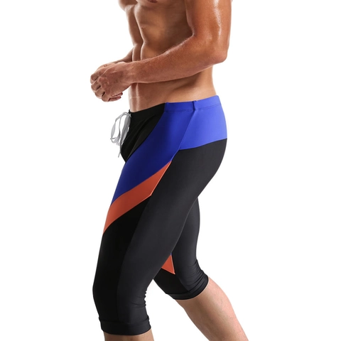 Professionelle Herren Sport Badehose Farbblock Schnelltrocknend Kompression Schwimmshorts Mit Kordelzug Elastischer Bund Herren Badebekleidung