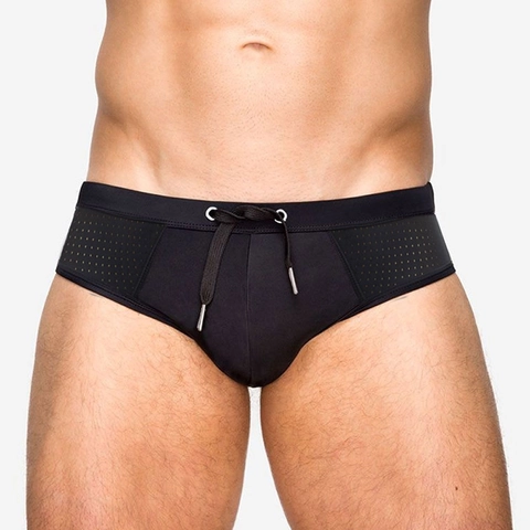 Herren Sexy Netz Patchwork Schwimmbriefs Transparent Nylon Niedrige Taille Elastische Badehose Strand Pool Badebekleidung