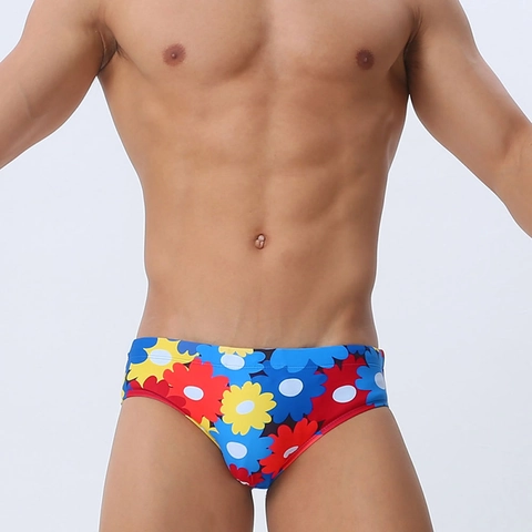 Maillot de Bain Bikini Sexy à Imprimé Floral pour Hommes Séchage Rapide Élastique en Polyester Pour Plage Et Piscine