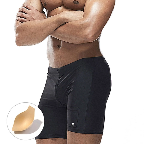 Maillot de Bain Professionnel pour Homme Séchage Rapide Avec Rembourrage 3D Amovible Nylon Élasthanne Sportif Avec Poche