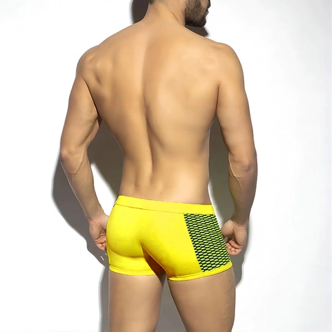 Herren Badehose Schnelltrocknend Nylon Elasthan Patchwork Kastenform Schwimmhose Wabenmuster Sportliche Strandmode Für Herren