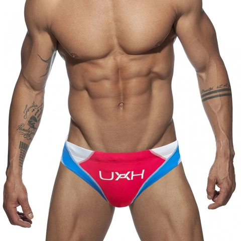 Men's Swimming Briefs Quick Dry Polyester Spandex Color Block Swimwear Low Waist Beach Sporty Trunks For Men