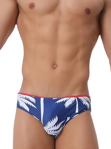 Bañadores Tipo Slip Hombre Sexy Estampado Palmeras Secado Rápido Elástico Tropical Playa Cintura Baja