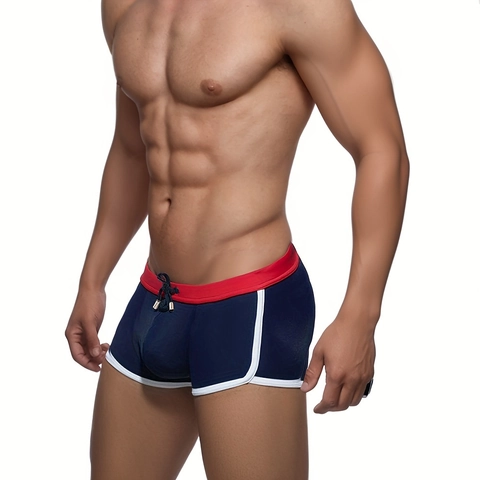 Maillot de Bain Homme Couleur Contrastée Séchage Rapide Boxer Haute Élasticité avec Cordon de Serrage Réglable Short de Plage Nylon Élasthanne