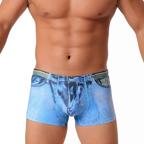 Bañador de Hombre de Secado Rápido Boxer de Playa Elástico con Estampado de Mezclilla y Patrón de Dinero Transpirable para Hombre